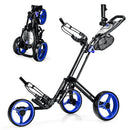 Folding 3 Wheels Golf Push Cart with Brake Scoreboard Adjustable Handle by LJGDeals