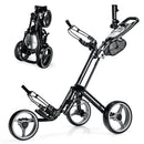 Folding 3 Wheels Golf Push Cart with Brake Scoreboard Adjustable Handle