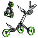 Folding 3 Wheels Golf Push Cart with Brake Scoreboard Adjustable Handle by LJGDeals