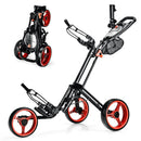 Folding 3 Wheels Golf Push Cart with Brake Scoreboard Adjustable Handle by LJGDeals