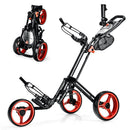Folding 3 Wheels Golf Push Cart with Brake Scoreboard Adjustable Handle