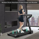 4.0HP Foldable Electric Treadmill Jogging Machine with Speaker LED-Black by LJGDeals