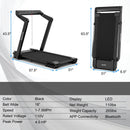 4.0HP Foldable Electric Treadmill Jogging Machine with Speaker LED-Black by LJGDeals
