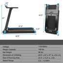 Folding Electric Compact Walking Treadmill with APP Control Speaker by LJGDeals