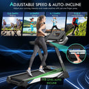 4.75 HP Treadmill with APP and Auto Incline for Home and Apartment-Black by LJGDeals