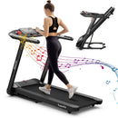 4.75HP Folding Treadmill with Preset Programs Touch Screen Control-Black by LJGDeals