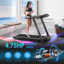 4.75HP Folding Treadmill with Preset Programs Touch Screen Control-Black by LJGDeals