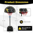 Adjustable Basketball Hoop System 4.25-10 Feet Portable by DirectDeals