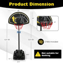 Adjustable Basketball Hoop System 4.25-10 Feet Portable by LJGDeals