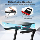 3-in-1 Folding Treadmill with Large Desk and LCD Display by LJGDeals