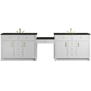 James Martin Bellshire 120" Double Bathroom Vanity, Bright White