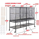 GobekUsa Spacious Double Bird Cage with Breeding Dividers
