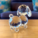Sparkling clear crystal dog figurine bedroom decor ornament by Decorbites