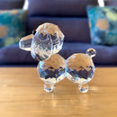 Sparkling clear crystal dog figurine bedroom decor ornament by Decorbites