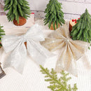 Sparkling gold & white diamond bow pendant holiday tree decor living room by Decorbites