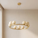 Spherical Tagliato Alabaster Chandelier