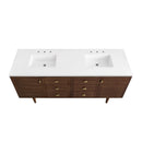 James Martin Amberly 72" Dual Mount Double Bathroom Vanity, Mid-Century Walnut
