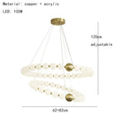 GobekUsa Brass LED Chandelier with Acrylic Ball - High Quality Dimmable Lighting