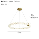GobekUsa Brass LED Chandelier with Acrylic Ball - High Quality Dimmable Lighting