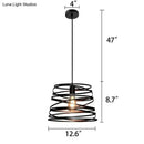 GobekUsa Elvio - Iron Spiral Spring Suspension Pendant Light Black / White for Kitchen Island  Lamp Dining Room Lighting Fixture