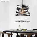 GobekUsa Elvio - Iron Spiral Spring Suspension Pendant Light Black / White for Kitchen Island  Lamp Dining Room Lighting Fixture