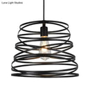 GobekUsa Elvio - Iron Spiral Spring Suspension Pendant Light Black / White for Kitchen Island  Lamp Dining Room Lighting Fixture
