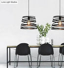 GobekUsa Elvio - Iron Spiral Spring Suspension Pendant Light Black / White for Kitchen Island  Lamp Dining Room Lighting Fixture