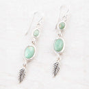 Splendor Turquoise Sterling Feather Earrings
