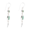 Splendor Turquoise Sterling Feather Earrings