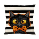 Spooky halloween pumpkin linen cushion cover set for living room sofa by Decorbites