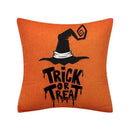 Spooky halloween pumpkin linen cushion cover set for living room sofa by Decorbites