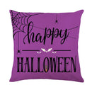 Spooky halloween pumpkin linen cushion cover set for living room sofa by Decorbites