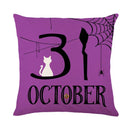 Spooky halloween pumpkin linen cushion cover set for living room sofa by Decorbites