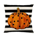 Spooky halloween pumpkin linen cushion cover set for living room sofa by Decorbites