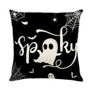 Spooky halloween pumpkin linen cushion cover set for living room sofa by Decorbites