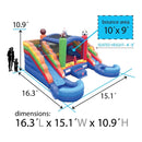 16FT Sports Castle Bounce House With Double Water Slides (SAK17635) by SAKSBY WHOLESALE