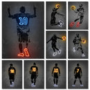 GobekUsa Sports Stars Neon Style Wall Art Canvas