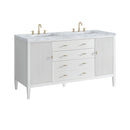 James Martin Myrrin 60" Double Bathroom Vanity, Bright White
