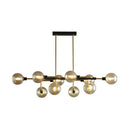 GobekUsa Sputnik Hanging Island Light - Minimalist Glass Ball Pendant for Dining Room