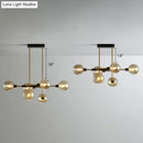 GobekUsa Sputnik Hanging Island Light - Minimalist Glass Ball Pendant for Dining Room