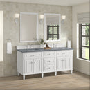 James Martin Lorelai 72" Double Bathroom Vanity, Bright White