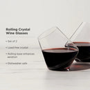 Rolling Crystal Wine Glasses Set of 2 by Viski