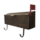 Antique Bronze American Flag Metal Wall Mounted Mailbox with Hangers