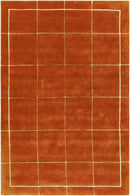 Siarl Burnt Orange Checkered Area Rug