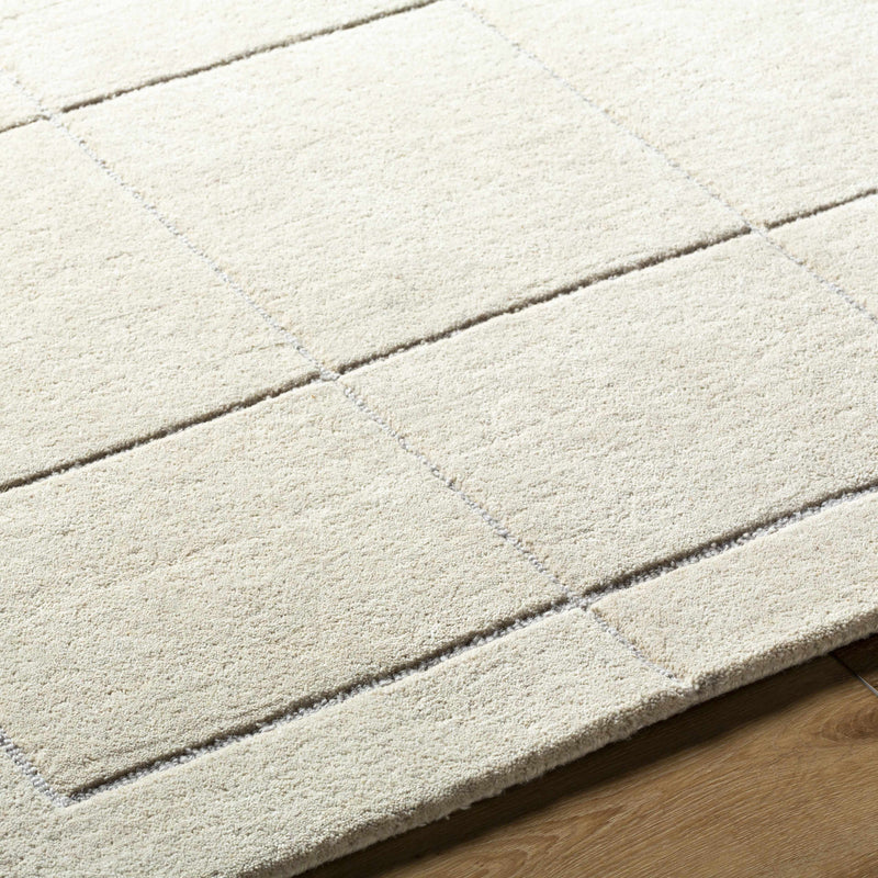 Siarl Cream Checkered Area Rug