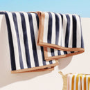 Oversized Striped Border Cabana Beach Towel - Santa Cruz by Great Bay Home