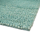 Square 3x3 Blue Wool Shag Handmade Felted Rug | SHA2