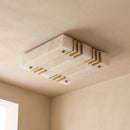 Square Alabaster Gold Ceiling Lamp
