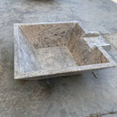 Silver Travertine Natural Stone Pool Square Poolwok with Lip