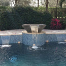 Silver Travertine Natural Stone Pool Square Poolwok with Lip